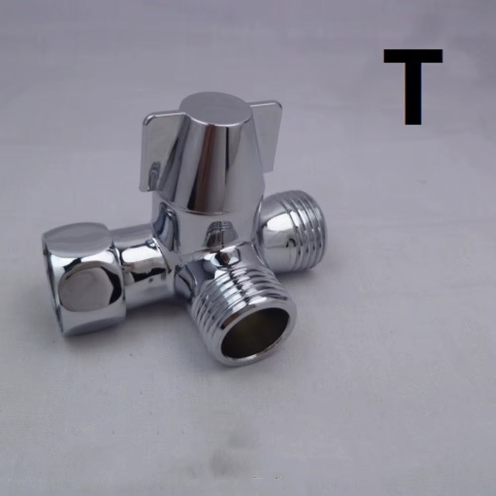 Three-Way Water Diverter T-Shaped Adapter Shower Diverters Connector Toilet Bidet Water Separator Faucet Splitter Valve