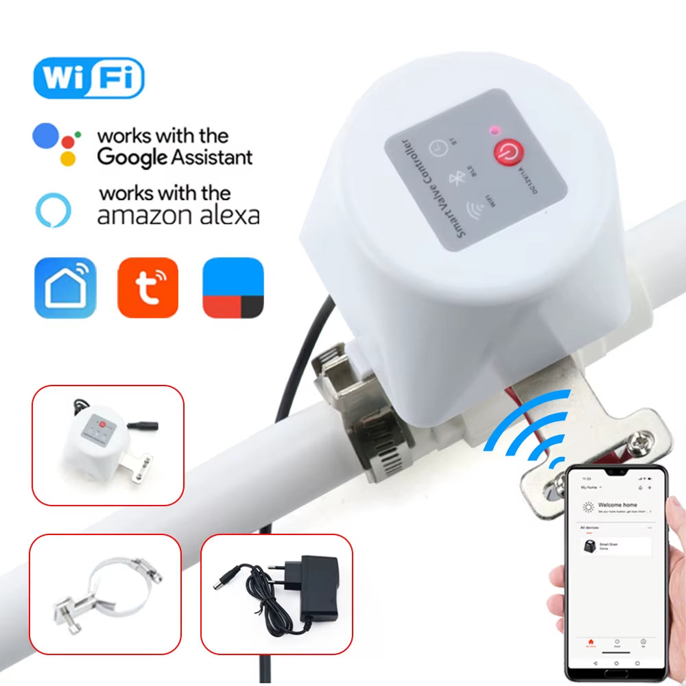 Tuya Wifi Water Valve Gas Shutoff Ball Valve Timer Garden Smart Faucet Controller Support Alexa Google Assistant Smartlife