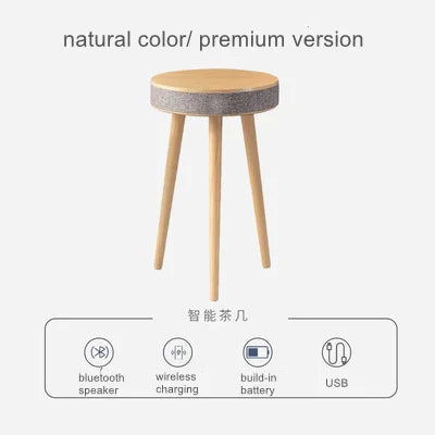 Creative Smart Coffee Table with HIFI Bluetooth Speaker Wireless Charging Nordic Style Living Room Side Table with Stereo Audio