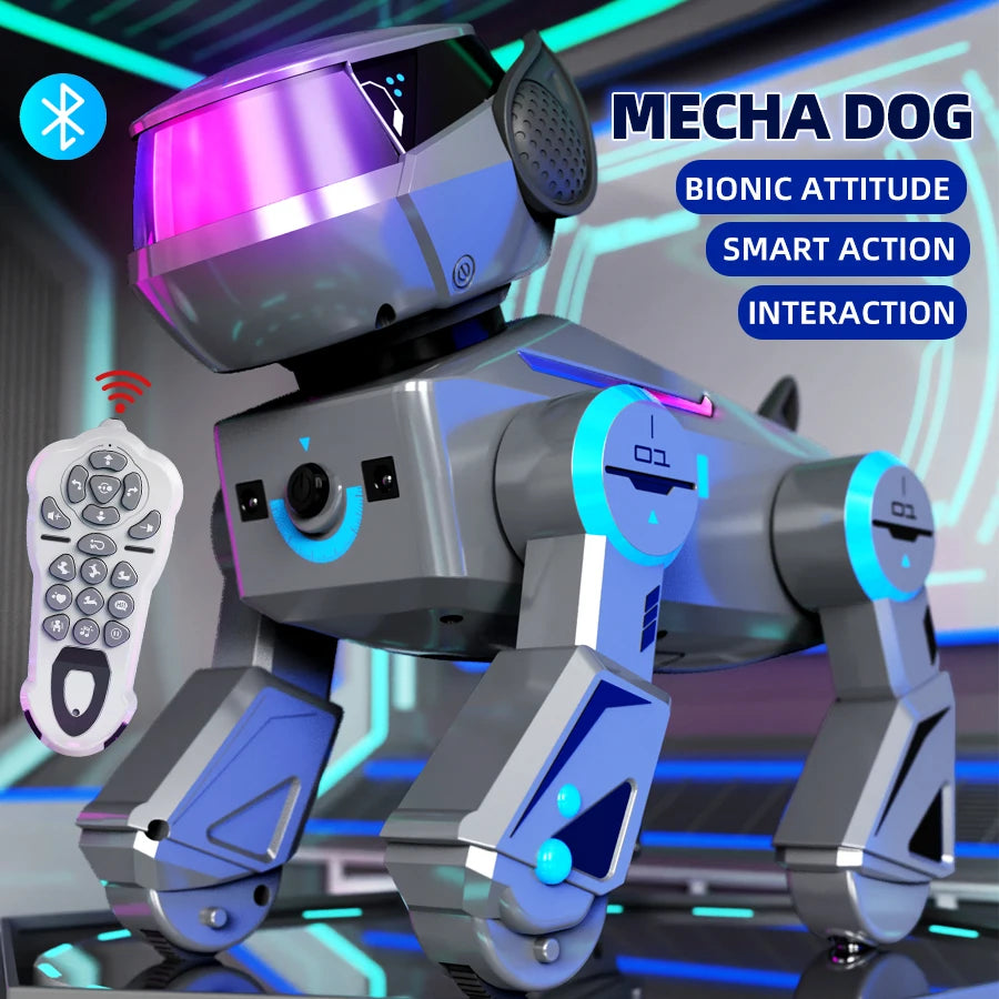 Remote Control Robot Dog Toys, Intelligent Programming Rc Toy Car Bluetooth Audio Robot Smart Interactive Stunt Music Puppy Gift