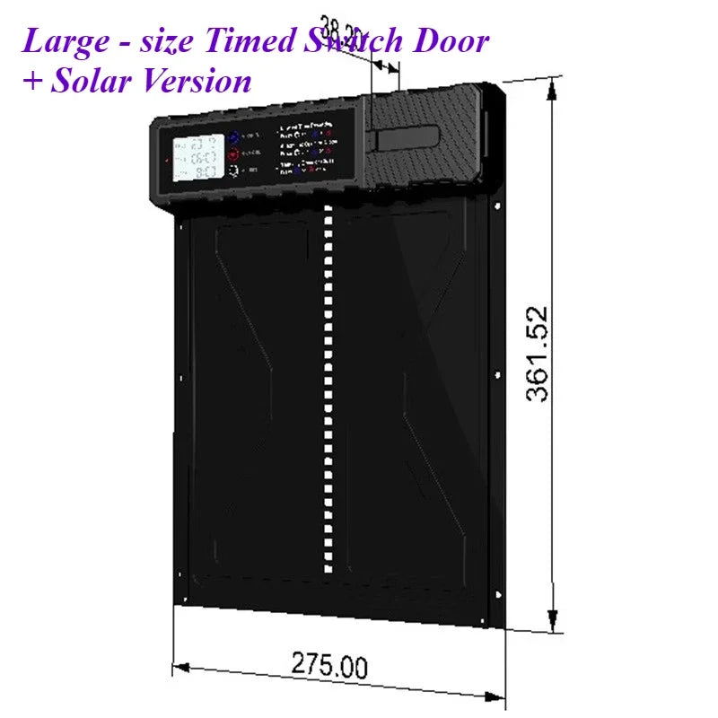 IPX3 Waterproof Pet Door, Aluminum Alloy Smart Timer Auto-Lift Chicken Coop Gate for Pigeons