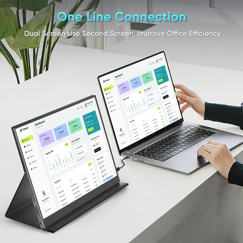 15.6 Inch 1080P USB-C HDR OLED Touchscreen Monitor Dual Premium Speakers Smart Cover External Portable Display Compatibility IPS
