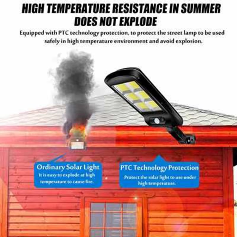 160COB Solar LED Street Light Waterproof Smart Remote Control PIR Motion Sensor Lamp 1500W Outdoor Garden Security Wall Light