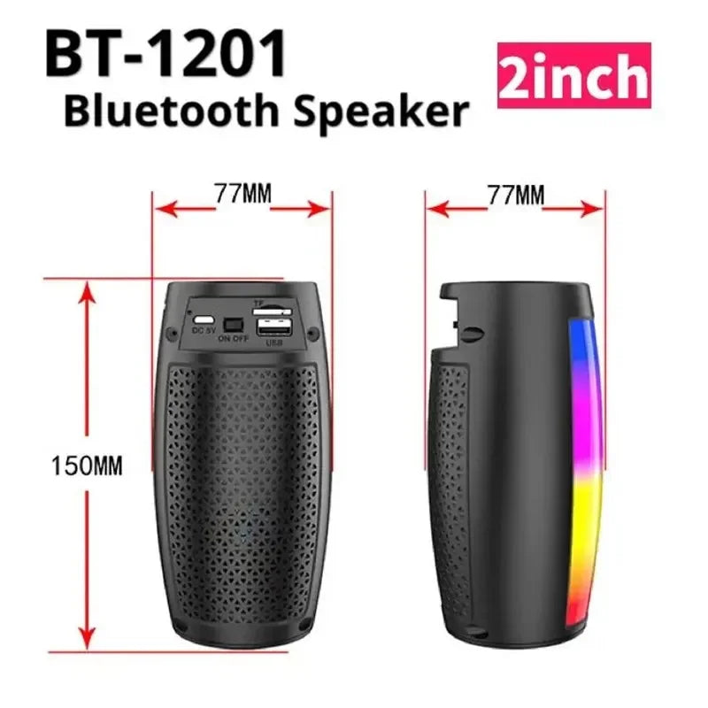 S12 Wireless Bluetooth Speakers Powerful Portable Sound Box Subwoofer Car Bass MP3 Player Sound System LED Lights