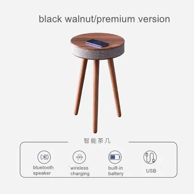 Creative Smart Coffee Table with HIFI Bluetooth Speaker Wireless Charging Nordic Style Living Room Side Table with Stereo Audio