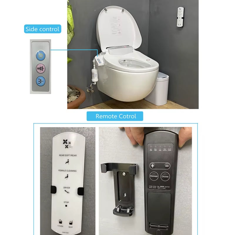 Ecofresh Smart Toilet Seat Auto Seat Cover Flip Electric Bidet Intelligent Heated Toilet Seat Cover Lighting Massage