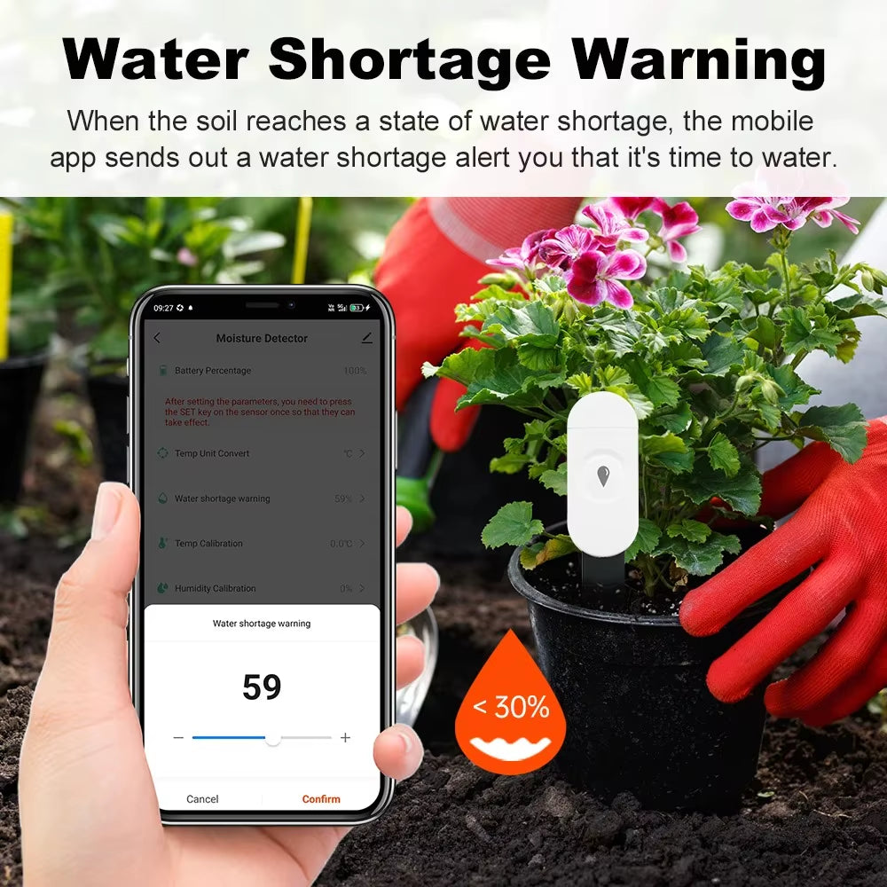 Smart Zigbee Temperature Humidity Moisture Detector Smart Soil Tester Moisture Sensor Realtime Monitor for Home Garden