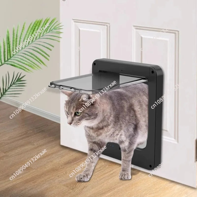 Smart Silent Electric Pet Door for Cats and Dogs Free Passage with Chip Recognition Suitable for Glass, Iron, and Wooden Doors