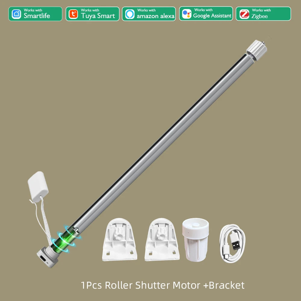 Tuya Zigbee Battery Shutter Roller Blind Motor For 20MM 25MM 28MM Tube Smart Home Compatible With Alexa Devices Voice Control
