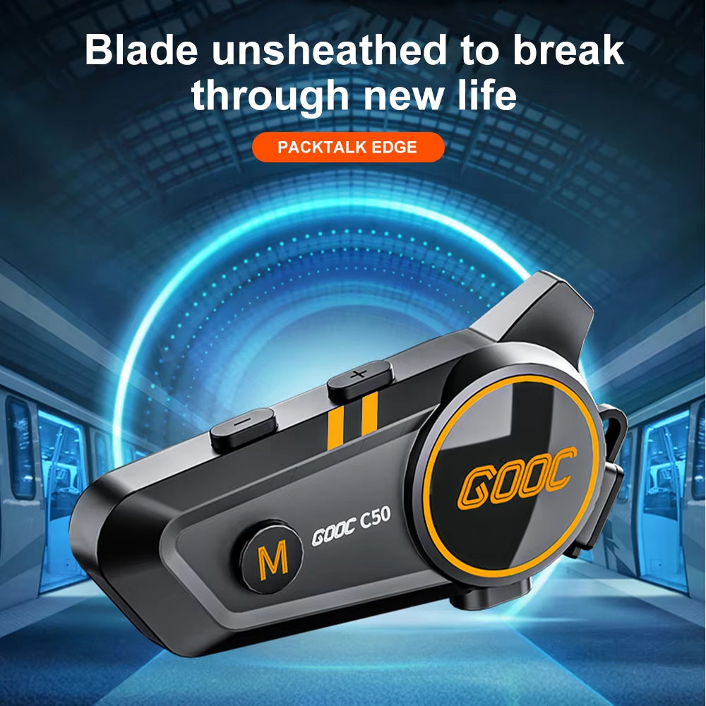 Bluetooth 5.3 Motorcycle Helmet Headset - Wireless Hands-Free Calling and MP3 Music Player with Waterproof Design