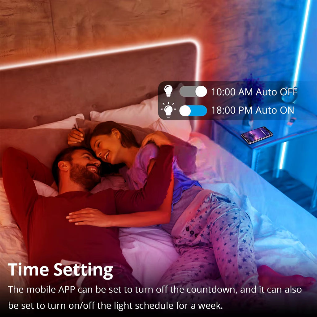 Tuya Smart Life 12V RGB Neon Light LED Strip Voice Control Neon Rope Tube Outdoor Garden Backlight Decoration Alexa Google Home