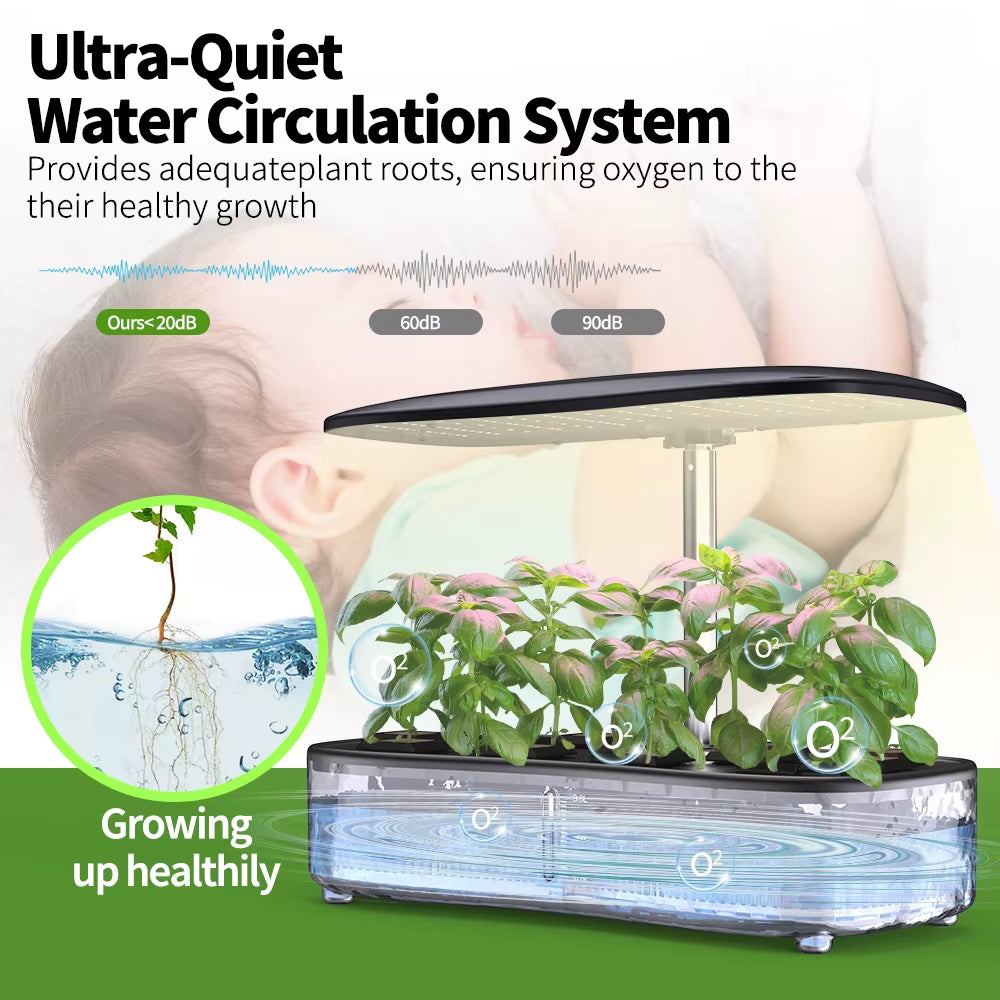 Indoor Garden Hydroponics Growing System Full Spectrum LED Plant Grow Light Smart Autopot Timer Cultivation Growbox for Home