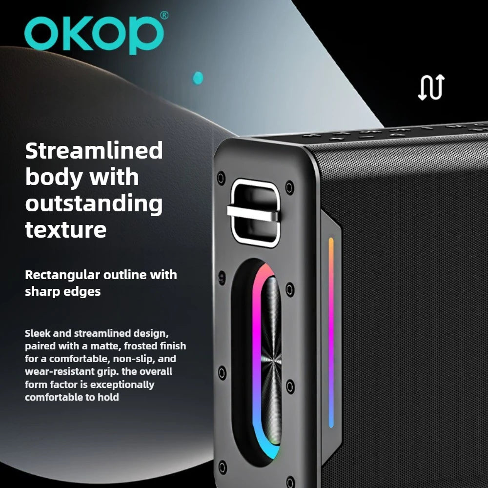 OKOP Bluetooth Speaker,Festival Party Music Speaker,Outdoor Large Volume Speaker,Portable Speaker,Microphone AI Speaker USB TF