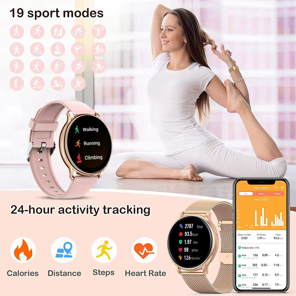 MEVADEN Bluetooth Smartwatch for Men and Women with Custom Dial, Fitness Tracker, Heart Rate Monitor, Compatible with Android and iOS - Model Y22