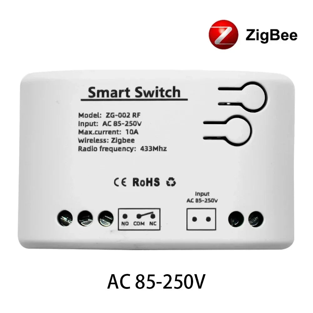 Zigbee Smart 1 way Controller Remote Control Switch Garage One Relay Module with RF433 Intelligent Circuit breaker Timer Alexa