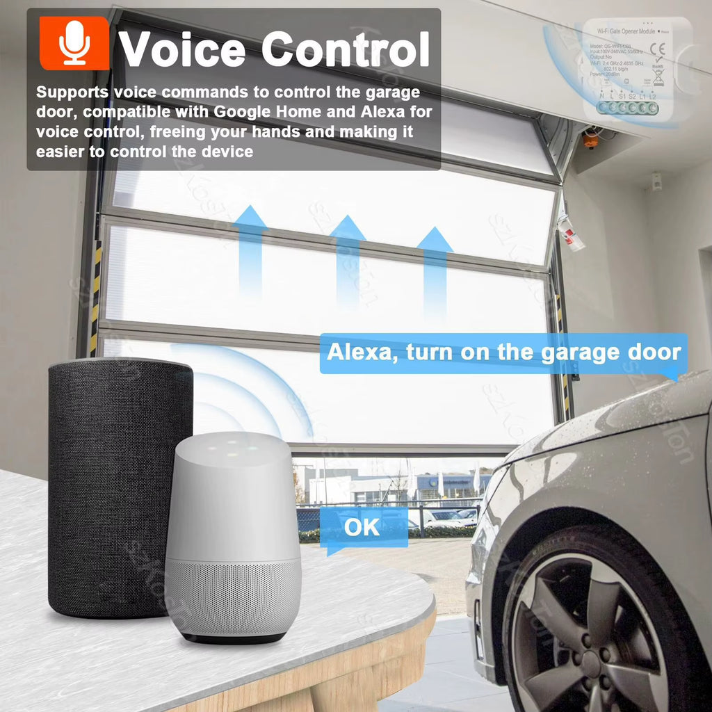 Tuya Smart Garage Controller Opener Wifi Zigbee3.0 Universal Garage Door Control Switch with Accessories Voice for Alexa Google