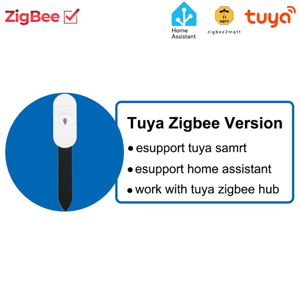 Smart Zigbee Temperature Humidity Moisture Detector Smart Soil Tester Moisture Sensor Realtime Monitor for Home Garden