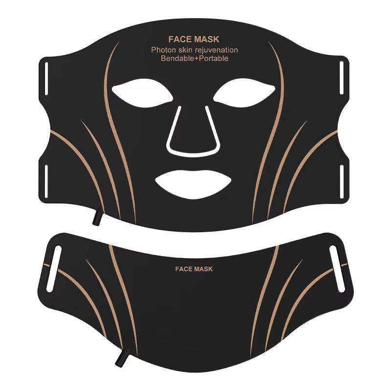 7 Color LED Face Mask with Neck Wireless Portable Red Light Therapy for Anti-Aging, Wrinkles, Skin Rejuvenation, Home Use