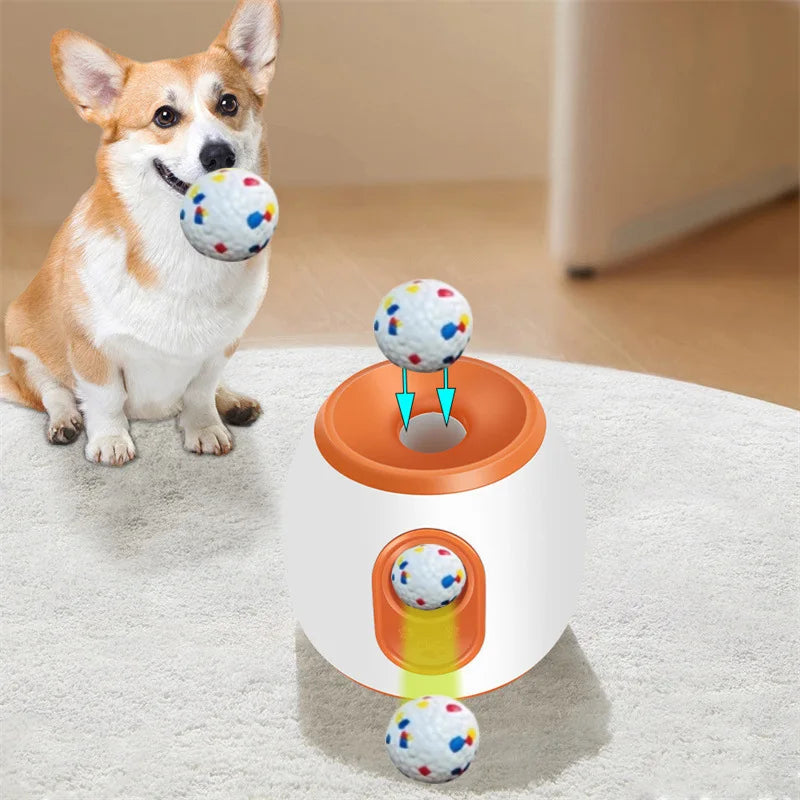 Smart pet ball thrower, three-speed adjustable distance automatic serve, dog toy launcher