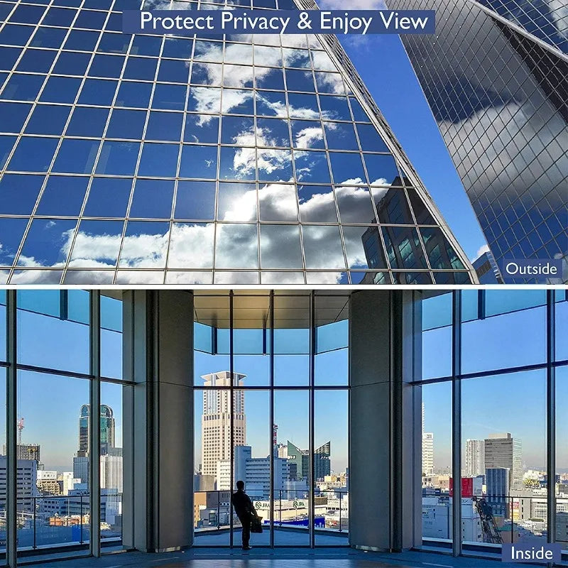 Privacy Window Film One Way Window Tint for Home Sun Blocking Heat & Anti UV  Daytime Mirror Window Privacy See Out Not in Windo