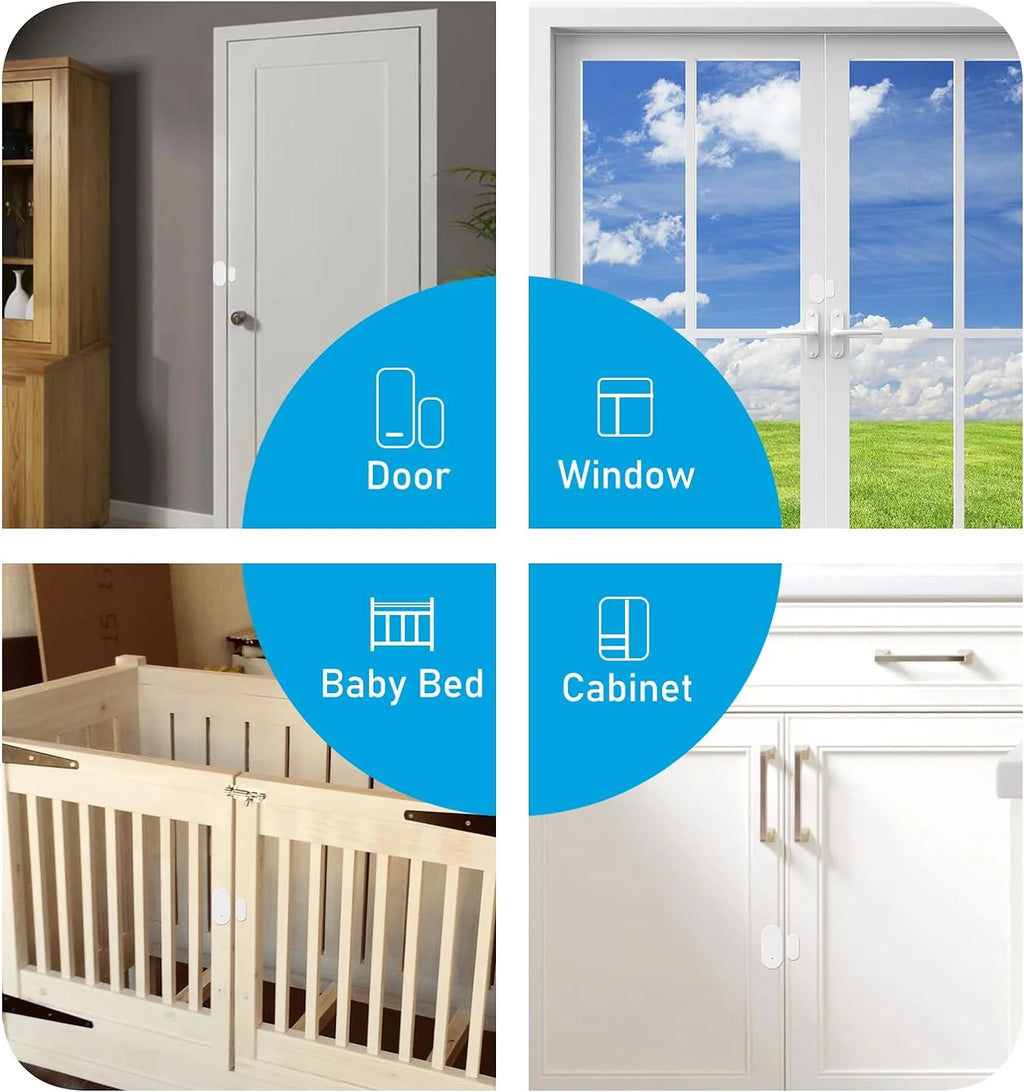 Tuya Zigbee Smart Door Window Sensor Door Open Closed Detectors Smart Home Security Protection Alarm System for Alexa Google