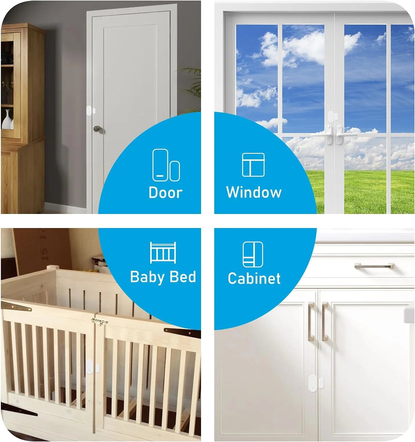 Tuya Zigbee Smart Door Window Sensor Door Open Closed Detectors Smart Home Security Protection Alarm System for Alexa Google