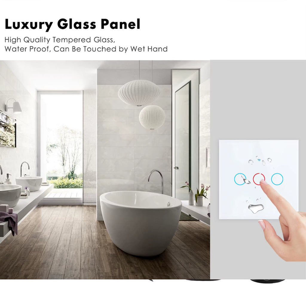 EU Wifi Smart Light Switches No Neutral Wire Touch Switch RF433 Smart Home Life Tuya App Control Support Alexa Google Home