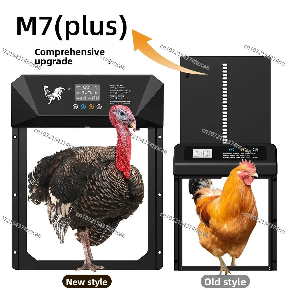 Upgrade large-size solar chicken coop door multi-mode light-sensitive anti-pinch smart poultry pet metal door