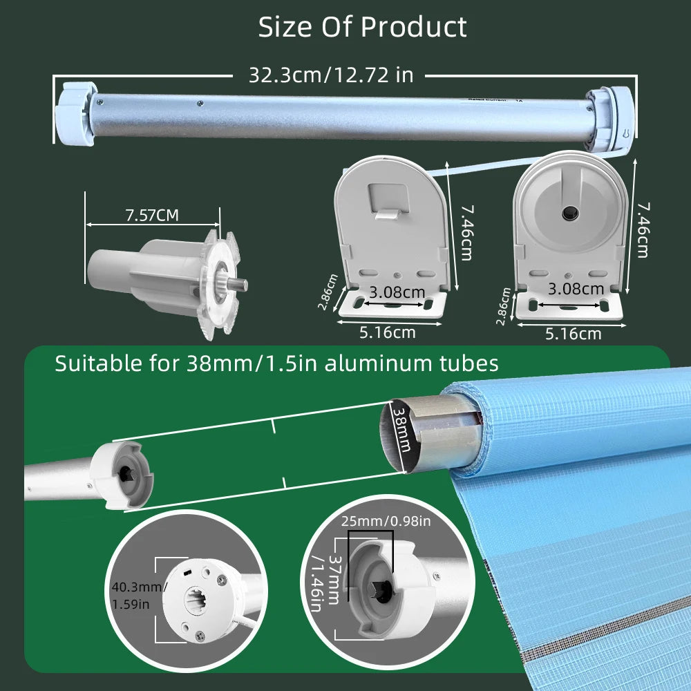 Tuya WiFi Mini Motorize Roller Blind Motor Smart life App Shutter Shade Engine For 38mm Tube Voice Smart Control Home Automation