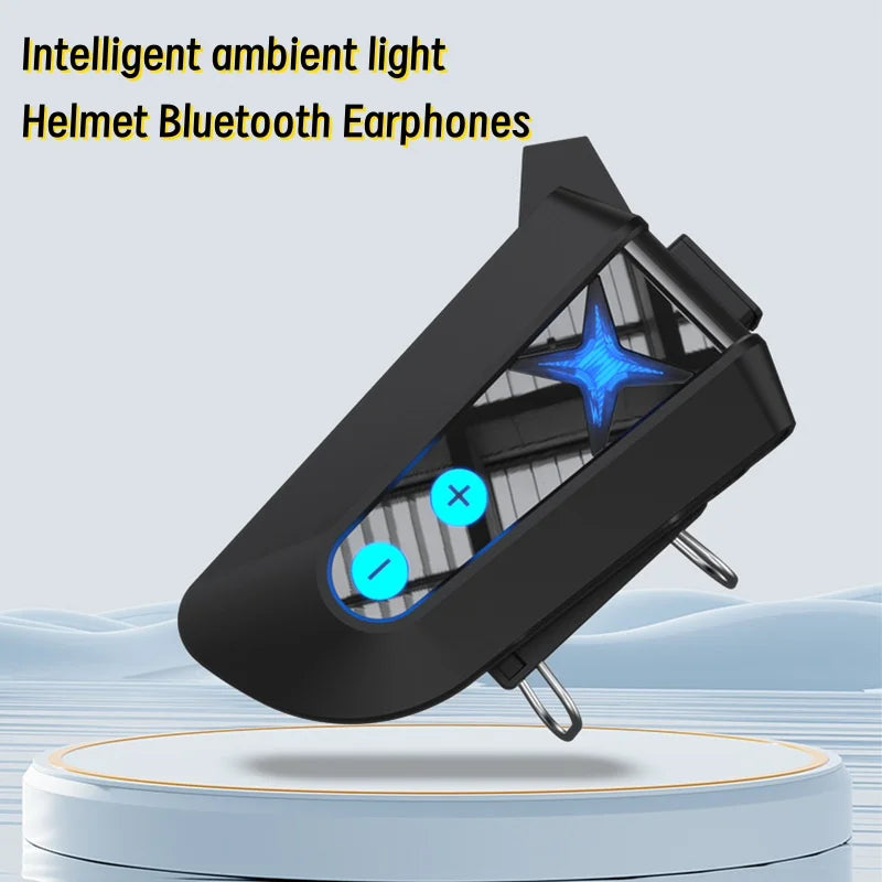 Motorcycle Helmet Bluetooth Earphones 40MM Large Speaker Earphones Smart Atmosphere Light Waterproof Noise Reduction Earphones