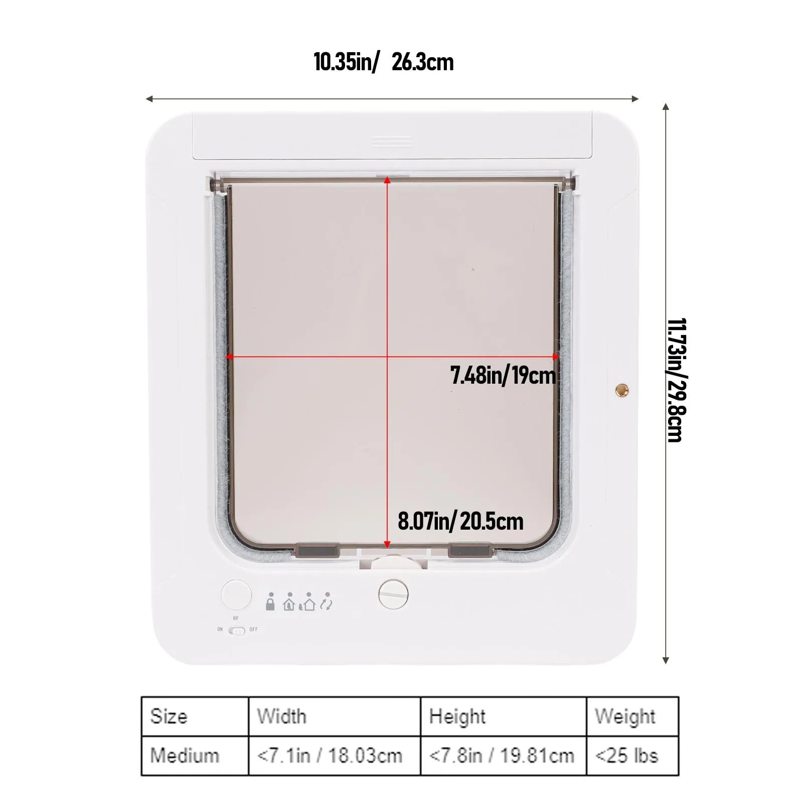 Automatic Cat Door Smart Cat Door Smart Cat Door Automatic Sensing with Collar Activated Easy Installation Pet Door for Home