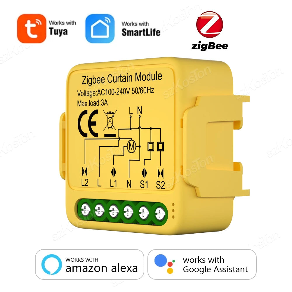 Tuya WiFi Zigbee Smart Curtain Switch Module Connect Roller Blinds Shutter Electric Motor Work with Alexa Google Home Smart Life