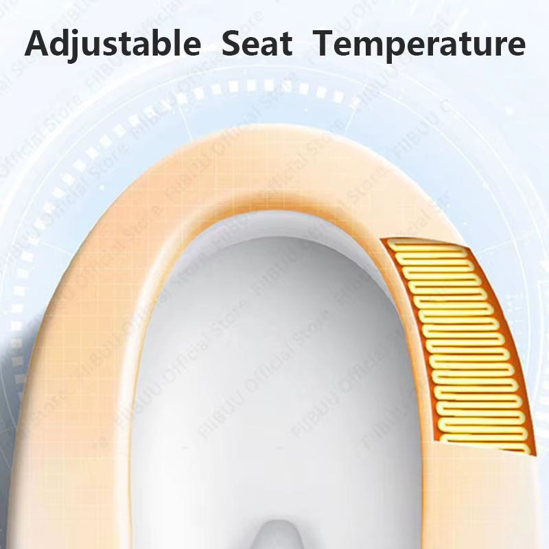 Smart Bidet Toilet Seat with Heated Seat Soft Close Lid Instant Warm Water Wireless Remote Cleaning Modes Elongated Toilet Cover