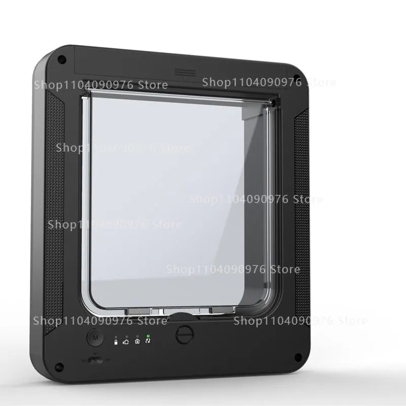 Electric Pet Door with Chip 4-Way Locking Cover Automatic Smart Pet Cat Dog Door