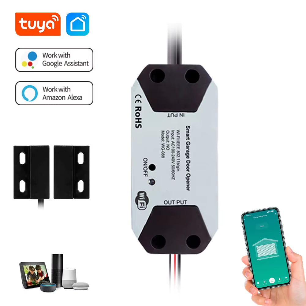 Tuya Garage Door Controller Door Opener Automatic Wifi Smart Home for Alexa Google Assistant Voice Control App Remote Control