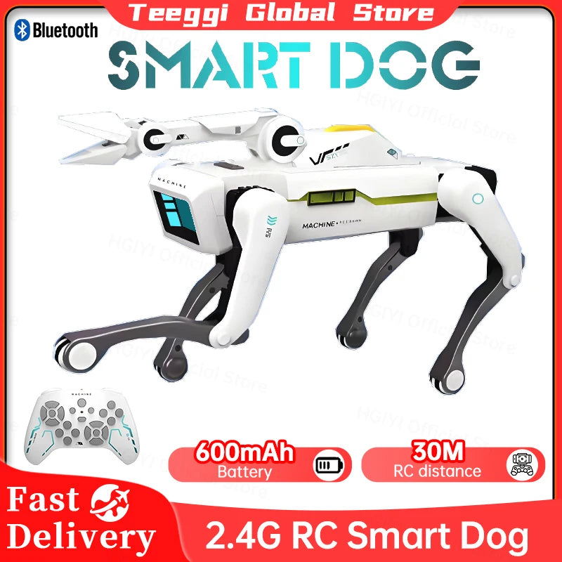 Teeggi Electric RC Intelligent Robot Dog with Clip Multifunction RC Mechanical Dog Educational Toy Bionic Smart Robot Toy Gift