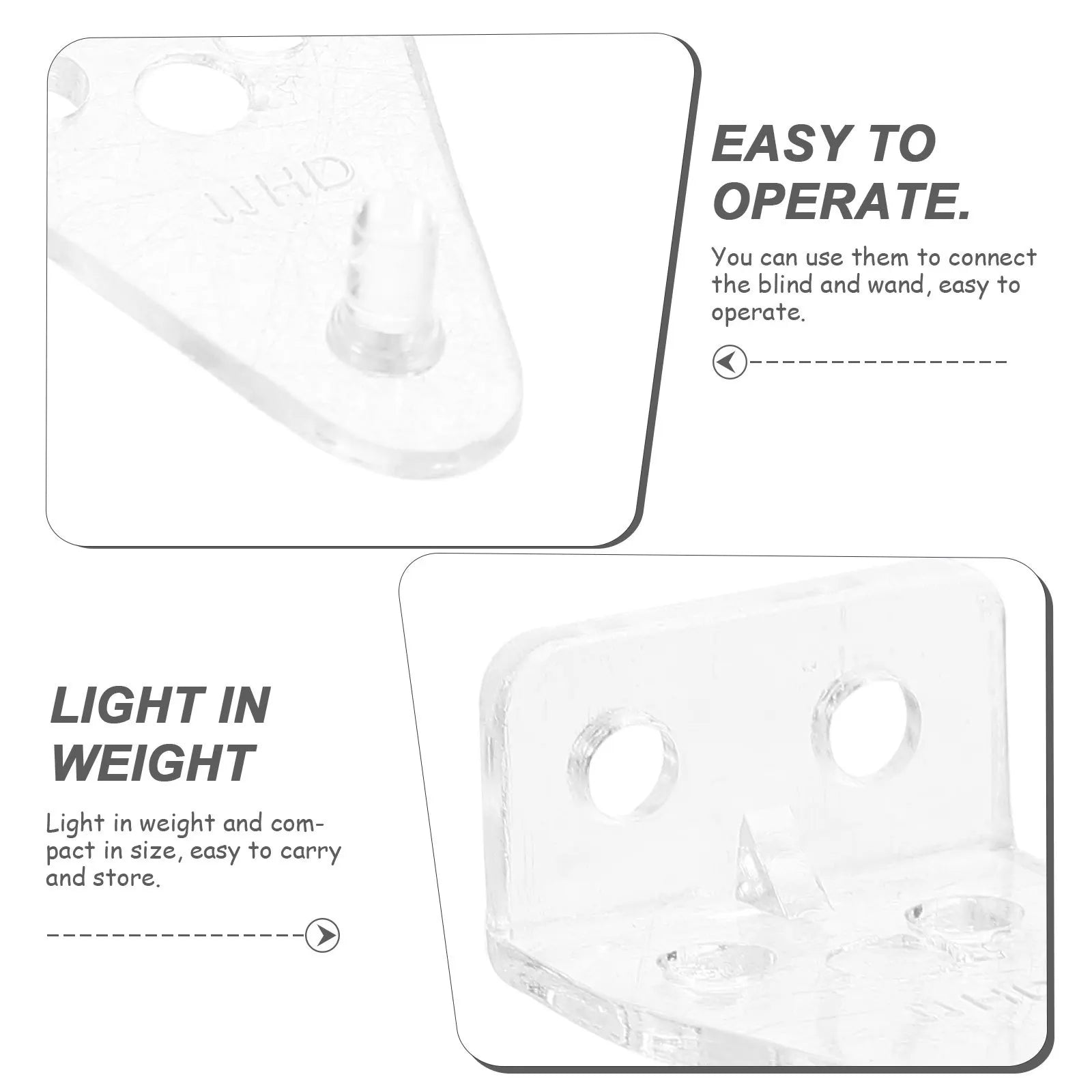 8Pcs Venetian Blind Tilt Hook Strong Connector Hook for Blind Control Wand Safety Use Curtain Roller Sliding Wheel