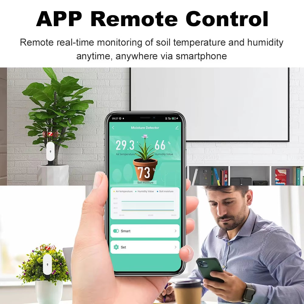 Smart Zigbee Soil Tester Thermometer Hygrometer Garden Automation Irrigation Detector for Plant Care Garden Automation