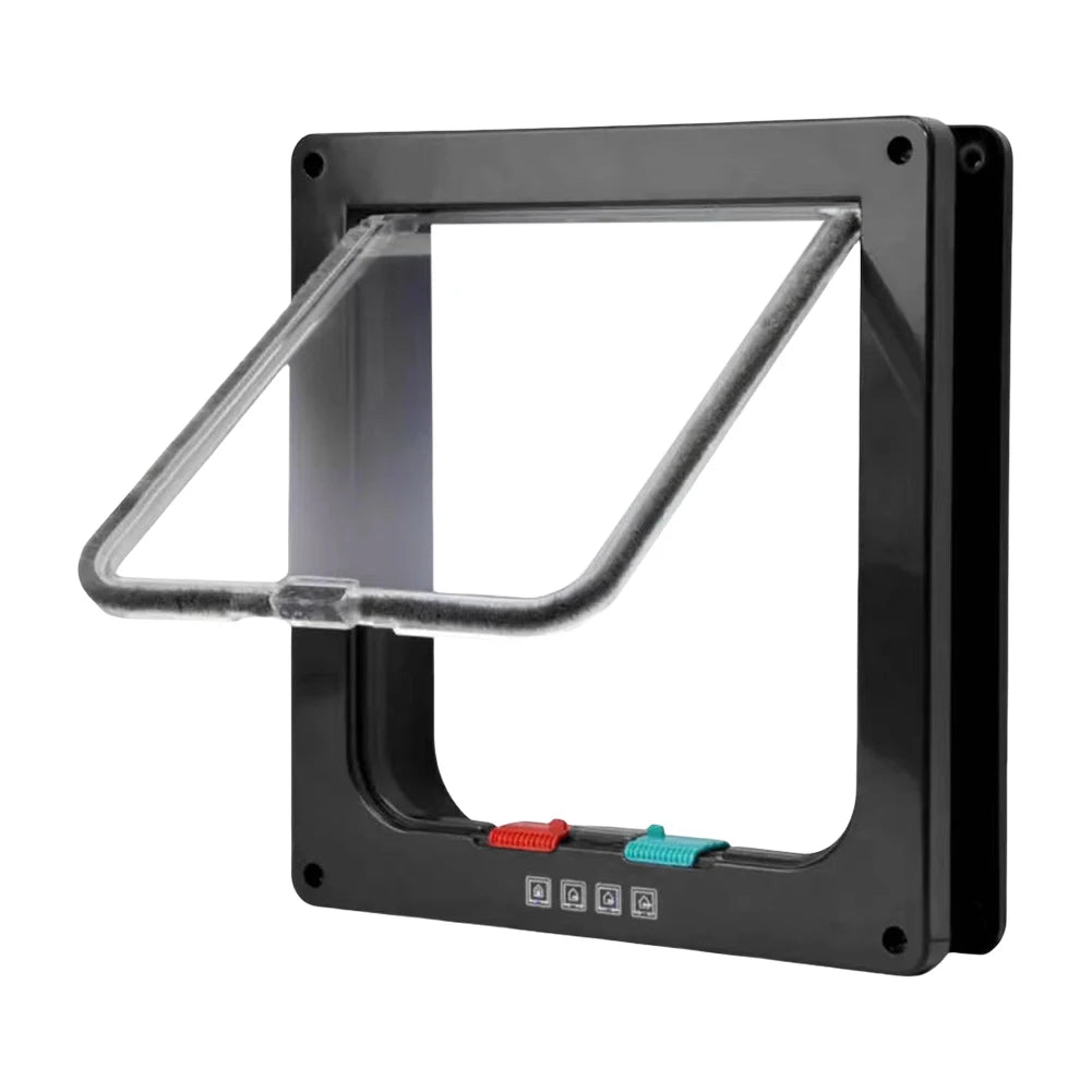 Smart Pet Door with 4 Way Security Lock Puppy Kitten Safety Door ABS Plastic Small Pet Gate Pet Doors and Sliding Door