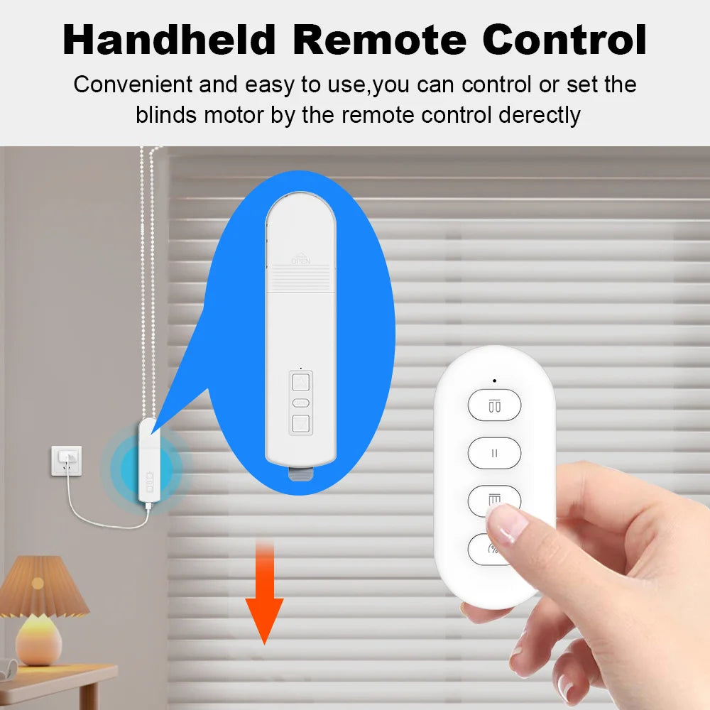 Tuya WiFi Smart DIY Roller Shade Blinds Motor Pull Bead Motorized Chain Blind System support For Alexa Google Home Voice Control