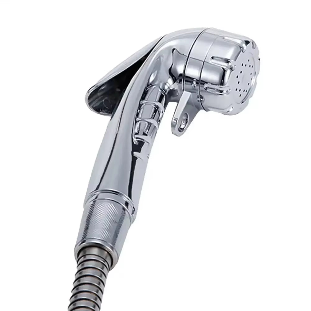 Chrome-Colored Shower Head 1/2 with Start / Stop Button Bidet Shower Toilet Small Nozzle Bathroom Kitchen Faucet Tap