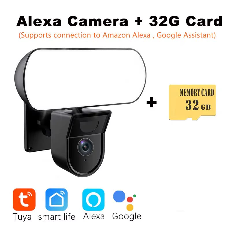 3MP Tuya Floodlight Camera Wifi 10W Garden Wall Lamp Outdoor Waterproof Security Protection Surveillance Smart Sensor Light