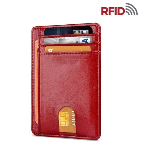 Mens Leather Slim Wallet Credit Card Holder RFID Blocking Pocket ID