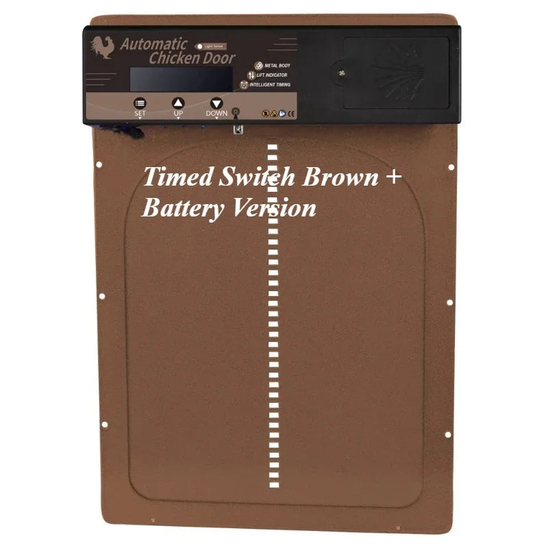 IPX3 Waterproof Pet Door, Aluminum Alloy Smart Timer Auto-Lift Chicken Coop Gate for Pigeons