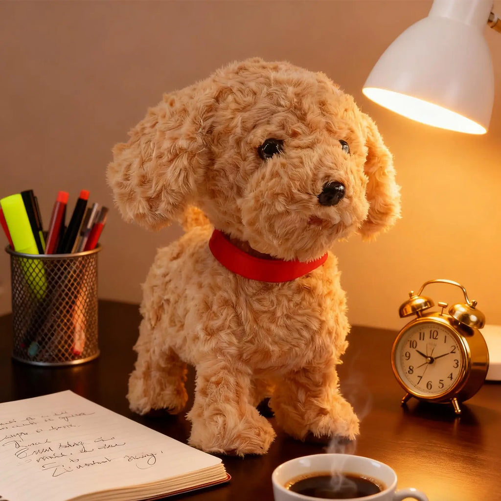 Realistic Robot Dog Plush Soft Smart Toy Touch Sensing Ai Robot Dog With Voice Mimic For Kids Boys Girls New Year Birthday Gifts