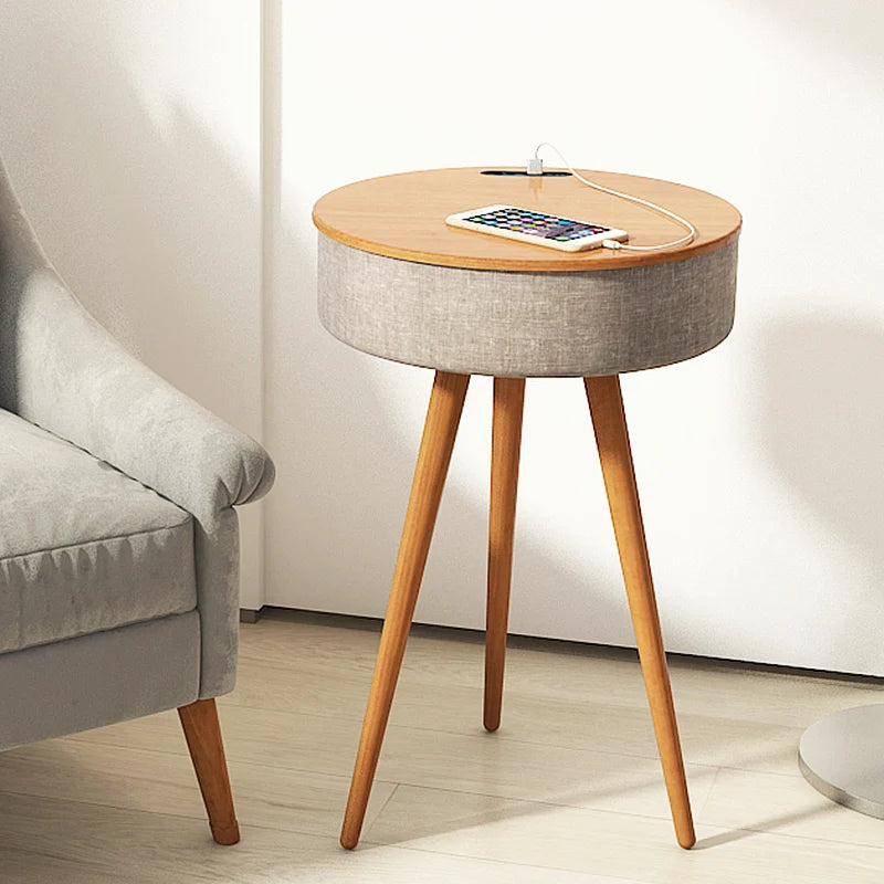 Creative Smart Coffee Table with HIFI Bluetooth Speaker Wireless Charging Nordic Style Living Room Side Table with Stereo Audio