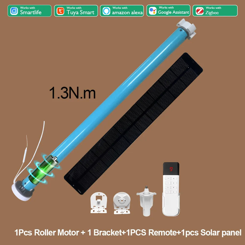 Boyarca 1.3N.m Battery Tuya Zigbee Roller Shade Blinds Motor For 38mm Tube Works with Smart Life APP Alexa Google Home Control