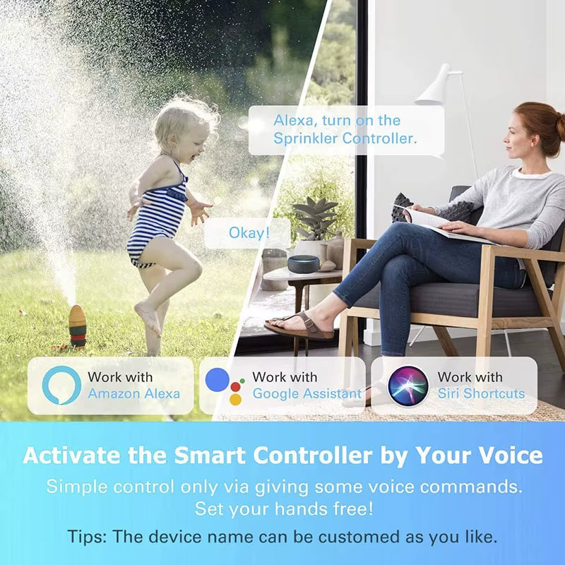Wifi Smart Sprinkler Controller 4/6/8 Zone Garden Watering Timer Smart Watering System Alexa Google Home Tuya Smart Life