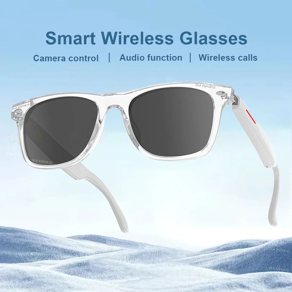 Smart Glasses Blue Light Filtering Polarized Sunglass Lenses Audio Built-in Mic Speakers Touch Voice Assistant Glasses Earphones