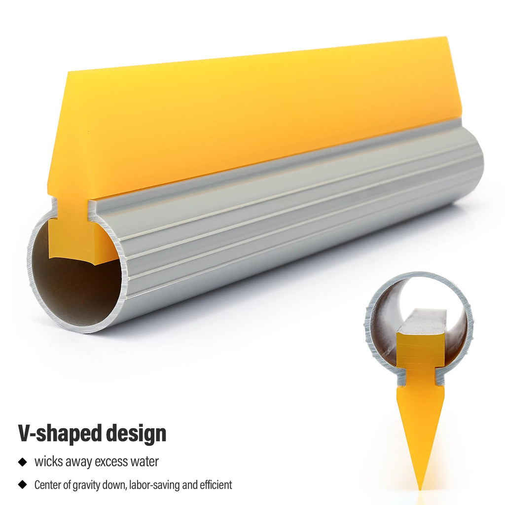 EHDIS 9-Inch Silicone Soft Turbo Squeegee Window Film Vinyl Wrapping Car Rubber Scraper with Tube Handle Home Tint Cleaning Tool